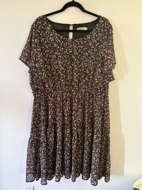 Nemidor Floral Short Sleeve Swing Dress